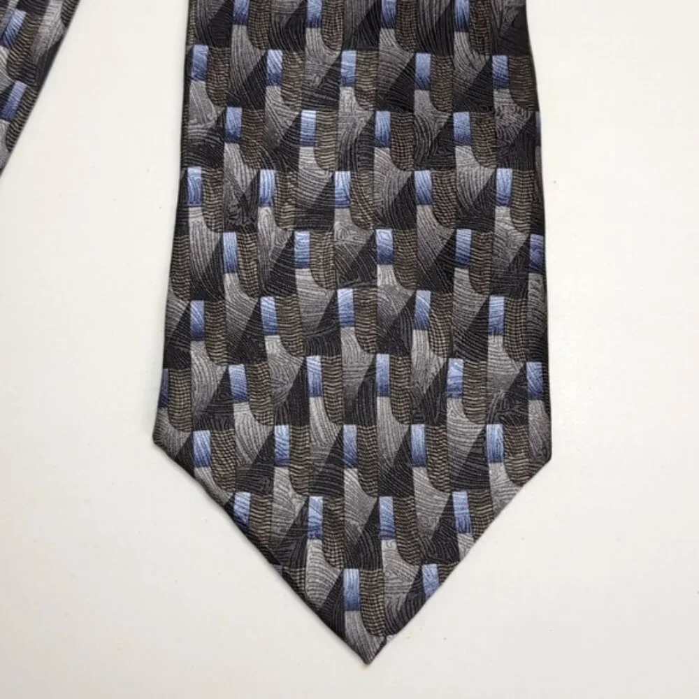 💠Z Inc Pure Silk Mens Tie Geometric 4